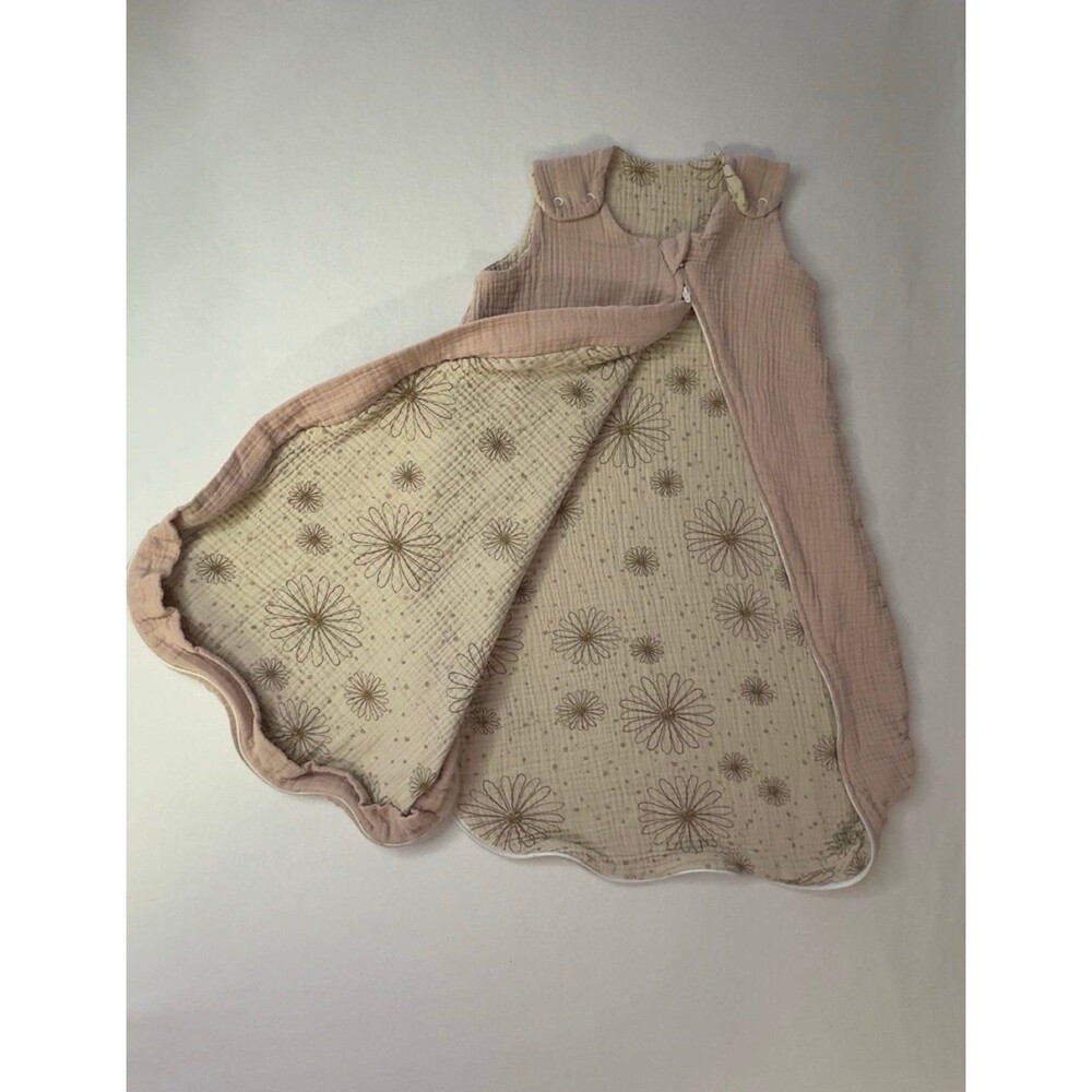 Lulumoon Muslin Baby Sleep Sack Pink Floral Daisy Pattern Size Small